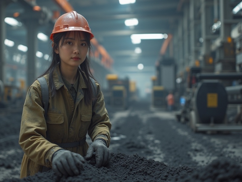 炭黑生產(chǎn)加工現(xiàn)場(chǎng)